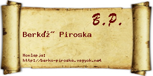 Berkó Piroska névjegykártya