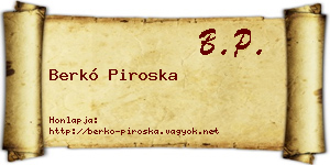 Berkó Piroska névjegykártya