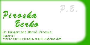 piroska berko business card