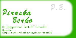 piroska berko business card